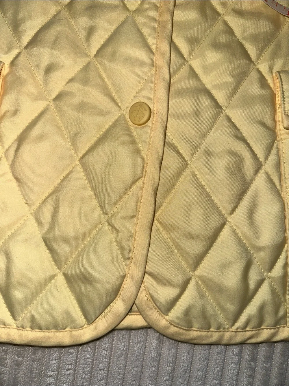 Brooks Brothers Women’s Diamond Quilted Barn Jacket - Pale Yellow/ Plaid Lining